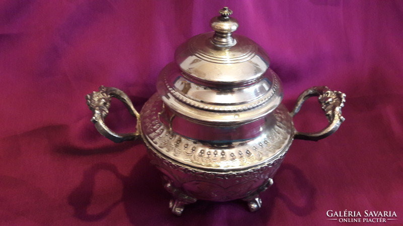 Antique silver-plated Arabic sugar holder, bonbonier box (l3539)