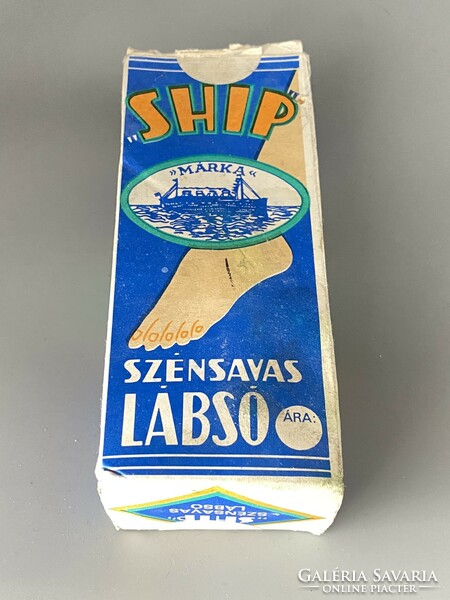 Old ship carbonated foot salt in its original packaging, 1930-40 paper box