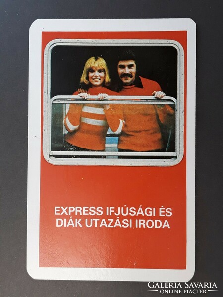 Old card calendar 1979 - express youth and student travel agency with inscription - retro calendar