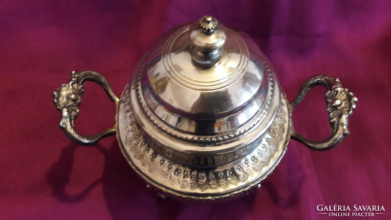 Antique silver-plated Arabic sugar holder, bonbonier box (l3539)