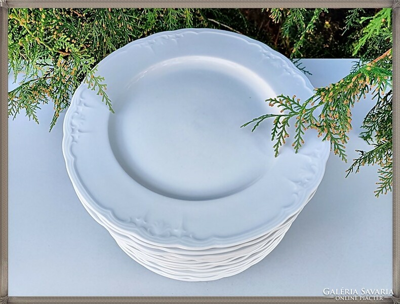 Seltmann Weiden Julia ünnepi hófehér porcelán lapos tányérok
