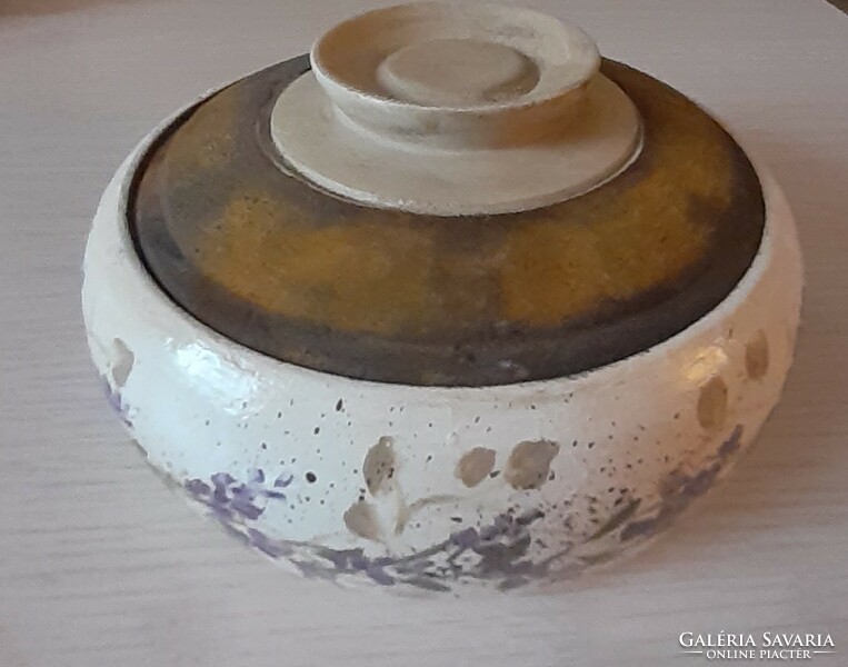 Lavender vintage wooden box, hand painted, handmade