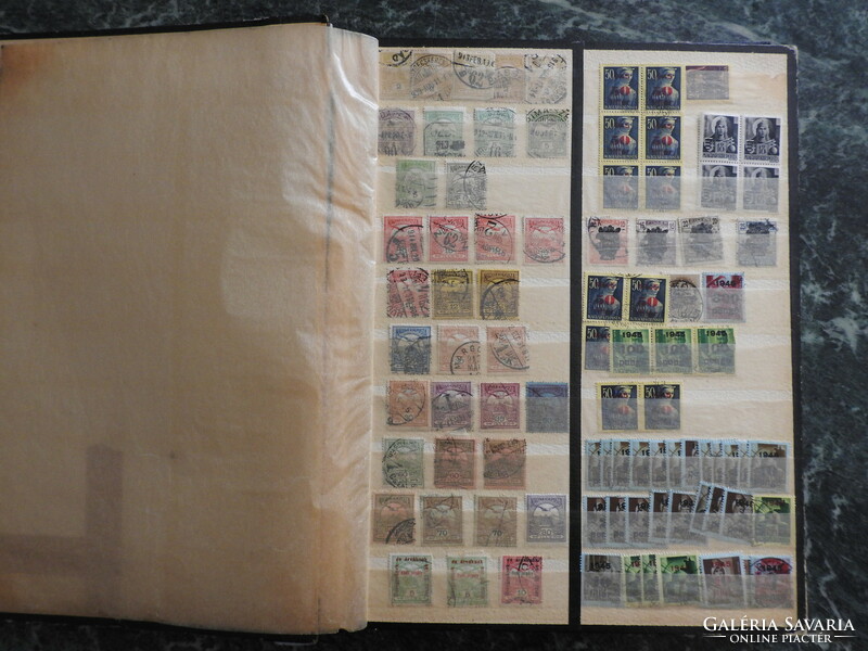 Antique stamp album with lots of stamps, 20 pages