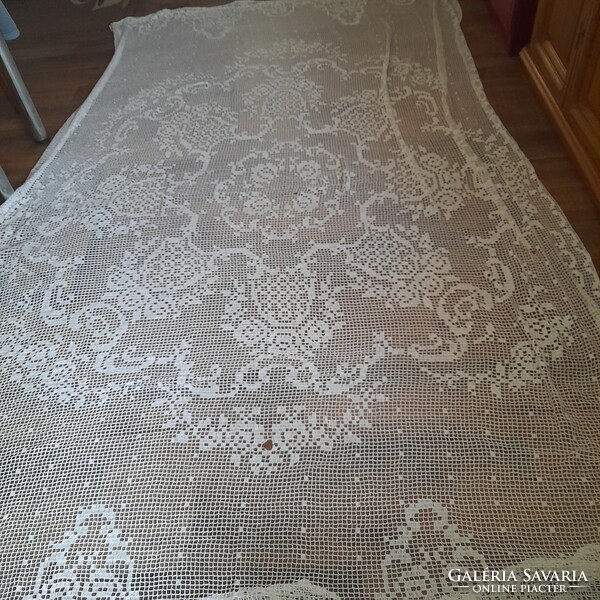 Retro crocheted bedspread or curtain