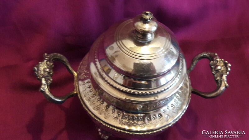 Antique silver-plated Arabic sugar holder, bonbonier box (l3539)