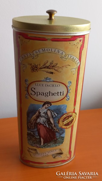 Vintage metal spaghetti box 