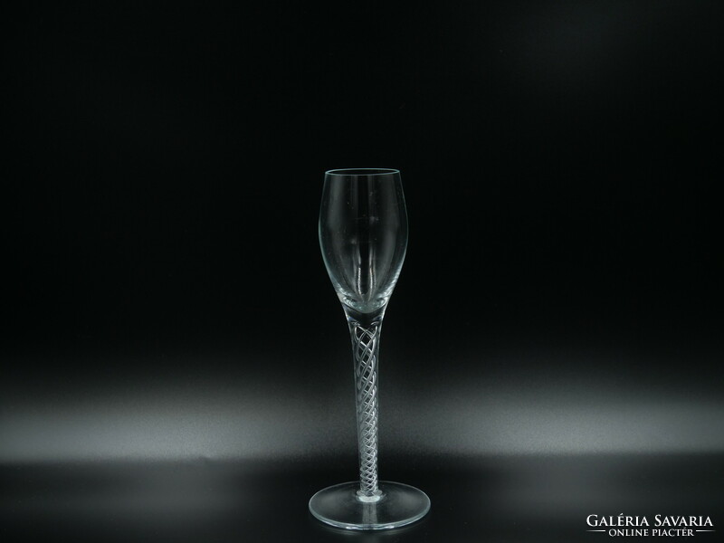 5db üveg talpas pohár csavart díszítésű testtel