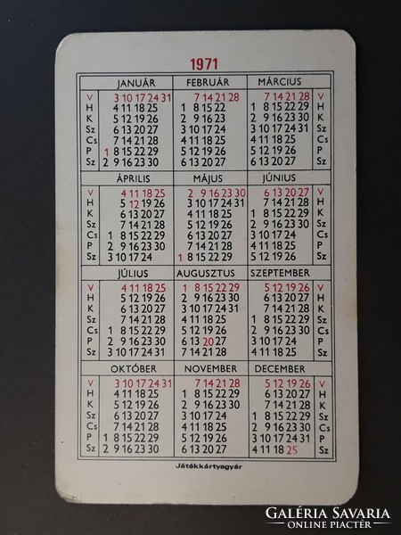 Old card calendar 1971 - small craftsmen at the service of the population with inscription - retro calendar