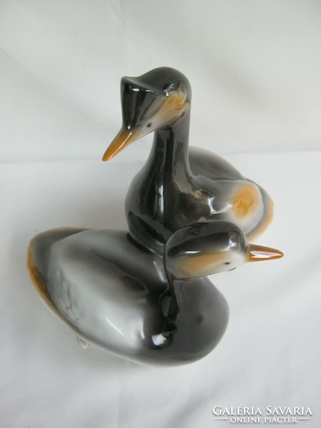 Hollóházi  porcelán madár pár nagy méretű