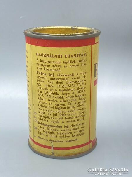 Old kronpechen rhizomaltan food sugar labeled metal box
