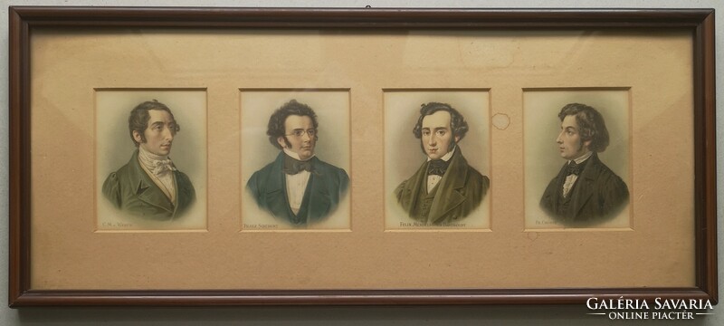 Musical giants! 19th century Lithograph portraits.