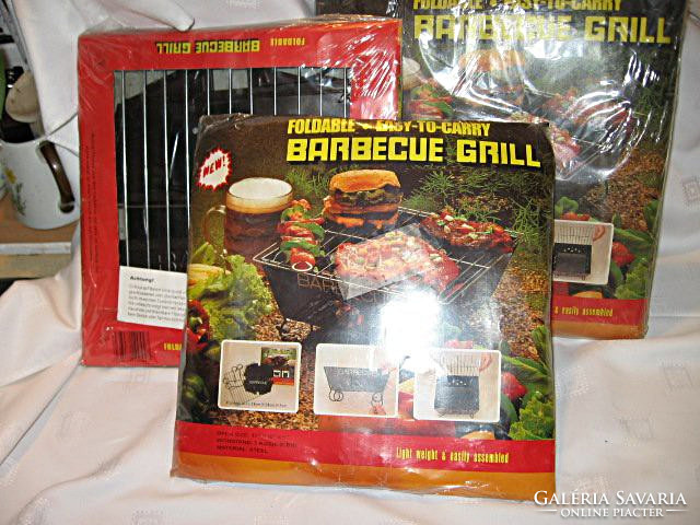 Folded, retro barbecue grill, also good for trips, unopened