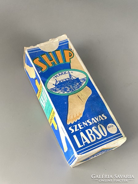 Régi SHIP Szénsavas Lábsó eredeti csomagolásában 1930-40 papírdoboz