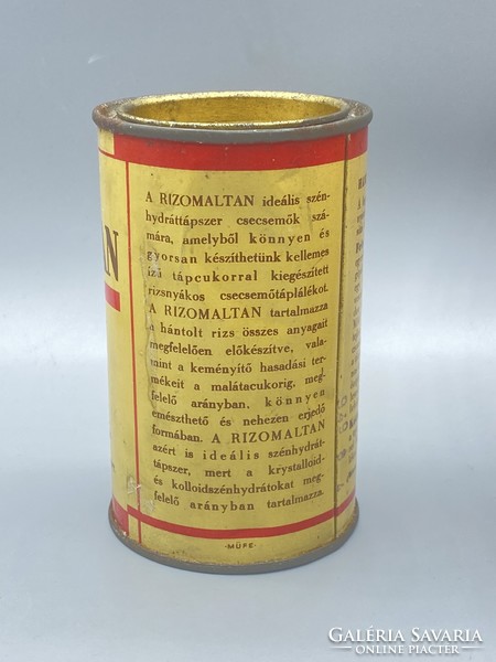 Old kronpechen rhizomaltan food sugar labeled metal box