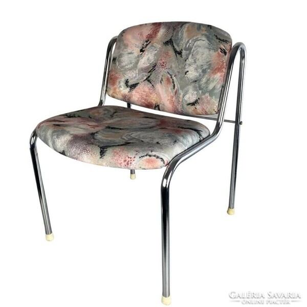 Déva-Dodo krómozott szék felújítva új retro pasztell bársony szövettel