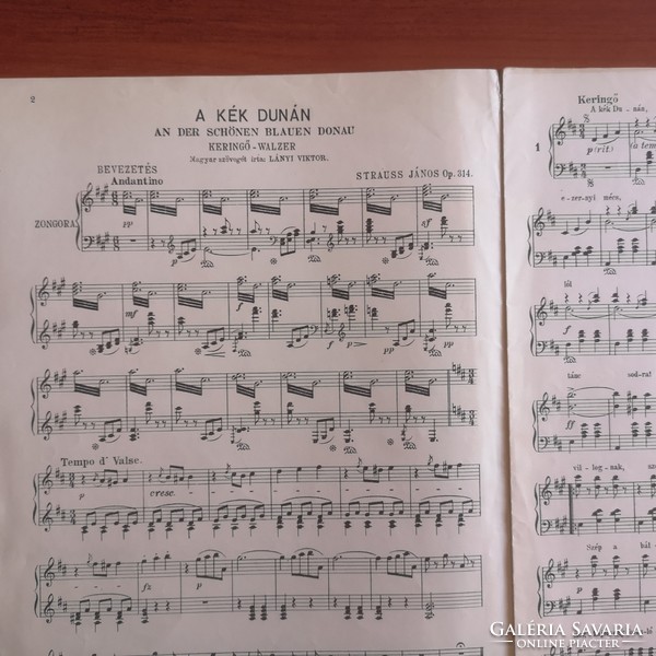 Strauss : A kék Dunán... ( Kék Duna keringő ) Zongorára, Lányi Viktor szövegével