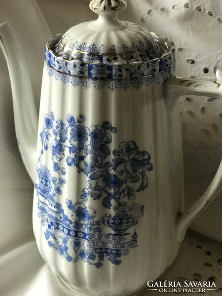 Blue coffee and tea pot, jug