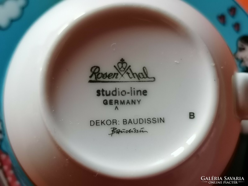 Rosenthal stúdió, nagyon ritka művész csésze, design Baudissin 2.