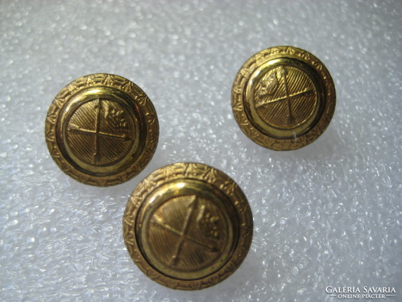 Military jacket buttons 3 pieces 15 mm