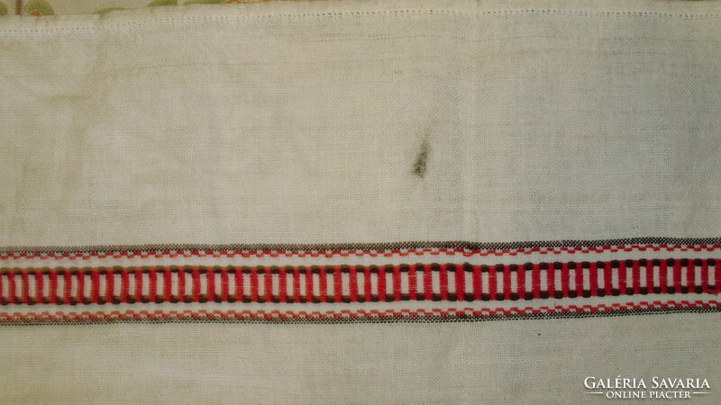 Two pieces of old home-woven towels, decorative towels together - folk, peasant