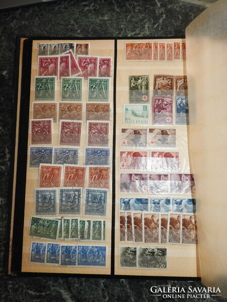 Antique stamp album with lots of stamps, 20 pages