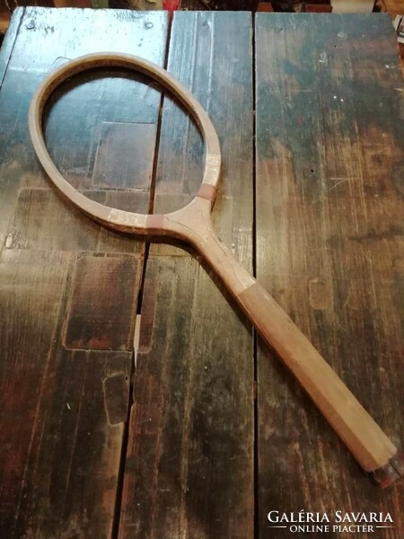 Wooden tennis racket, wooden royal tennis racket from the beginning of the 20th century, sold as decoration without strings