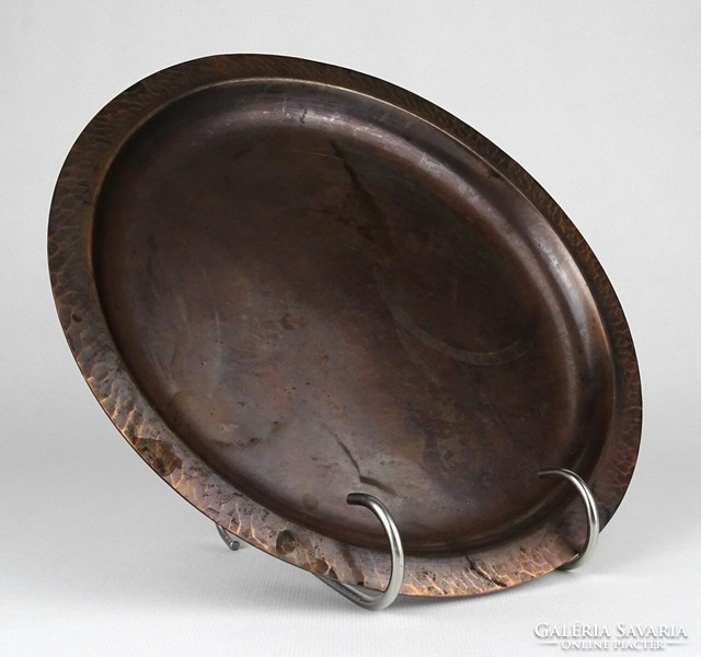 1M422 old red copper beag tray 23.5 Cm