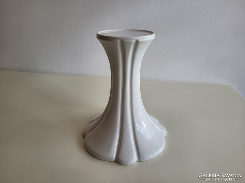 Retro mid century porcelán virágtartó állvány fehér posztamens