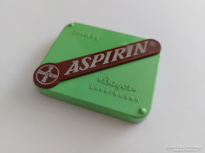 Old medicine box aspirin plastic retro pharmacy bayer box