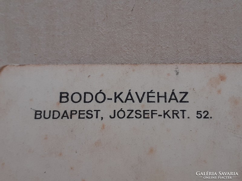 Régi fotó levelezőlap Bodó kávéház Budapest képeslap