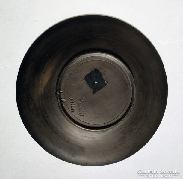 Imre Karda - black ceramic wall plate