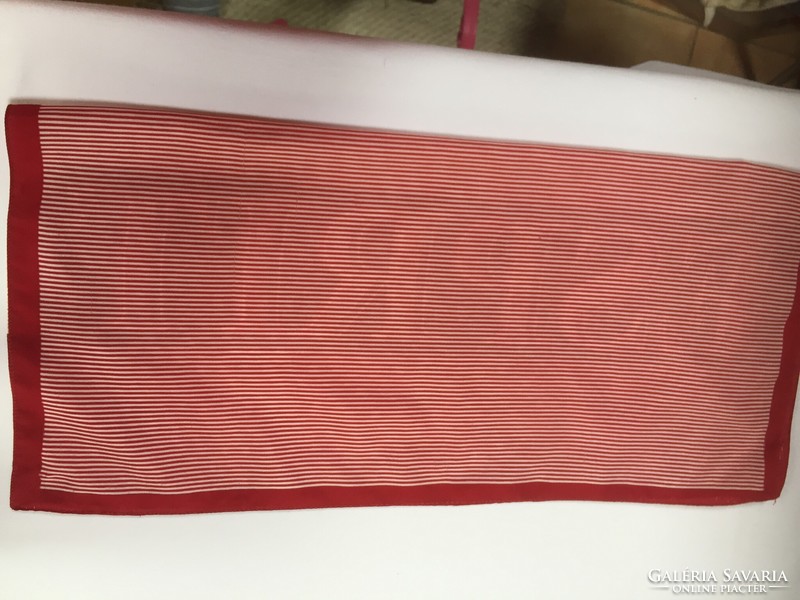 Esprit brand beautiful small white-red striped silk scarf, also a great choice for office wear