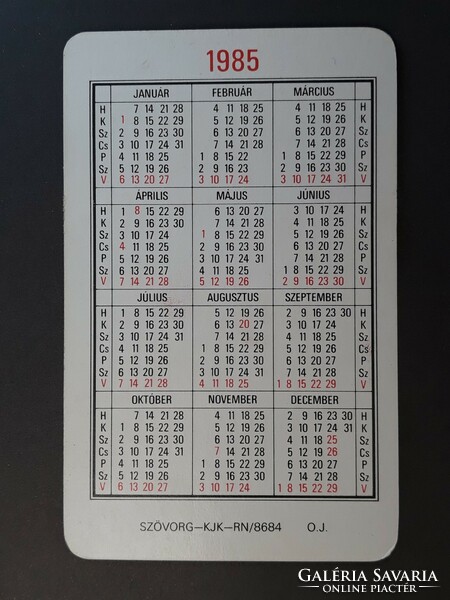 Old card calendar 1985 - with afés catering inscription - retro calendar