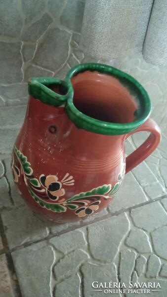Tiszafüred brown glazed ceramic jug for sale
