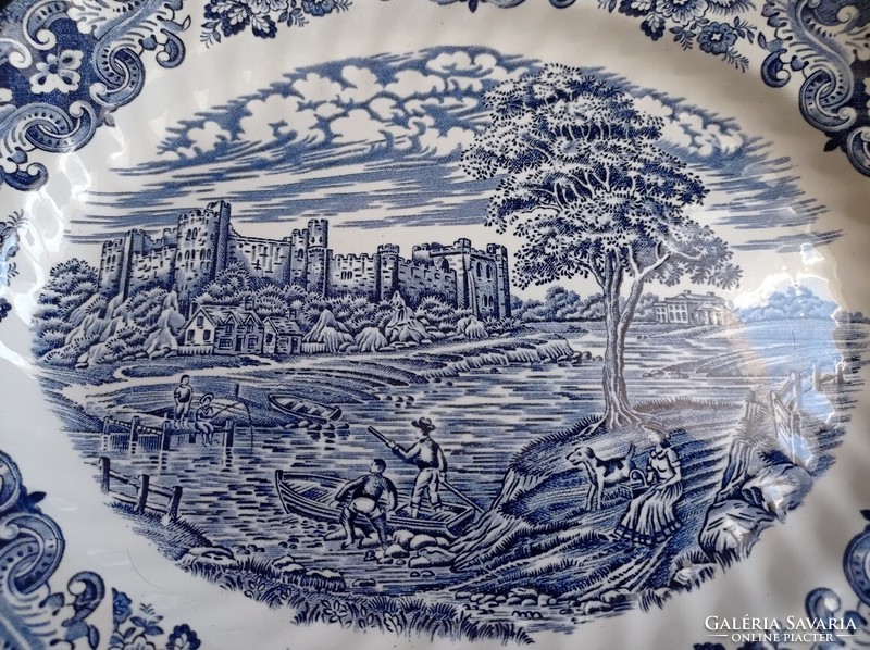 Large English castle scene offering bowl