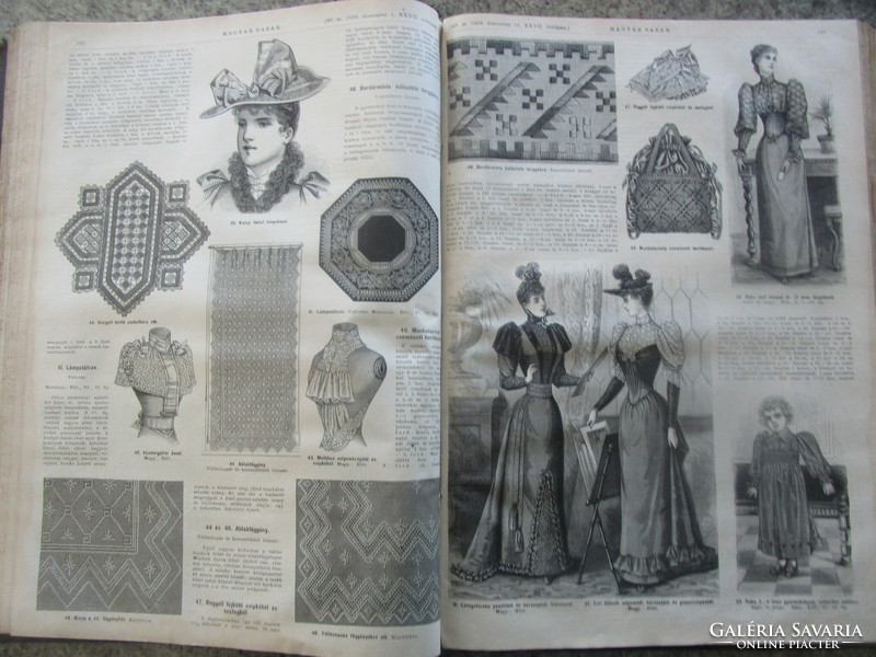 1892 Hungarian bazaar as the workhorse of women magazine 380 pages needlework fashion lots of precious steel engravings