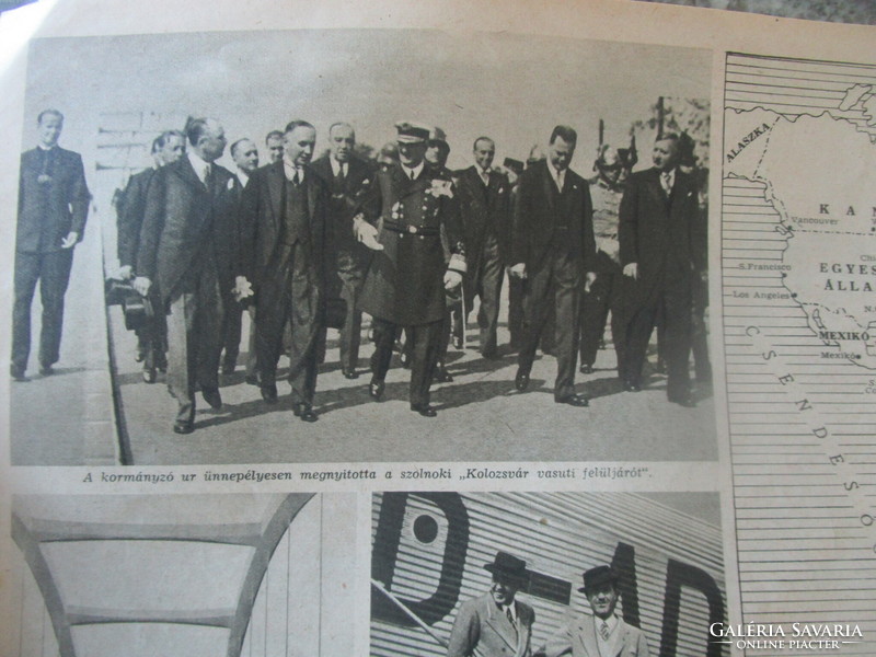 1940 The brave Miklós Horthy of Nagybánya is pictured on the front page of the Transylvanian invasion in the Sunday News