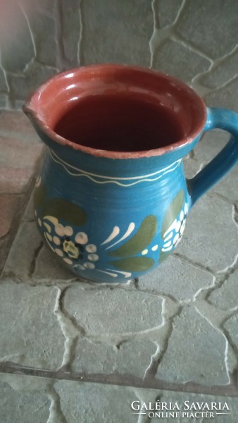 Blue glazed ceramic jug for sale
