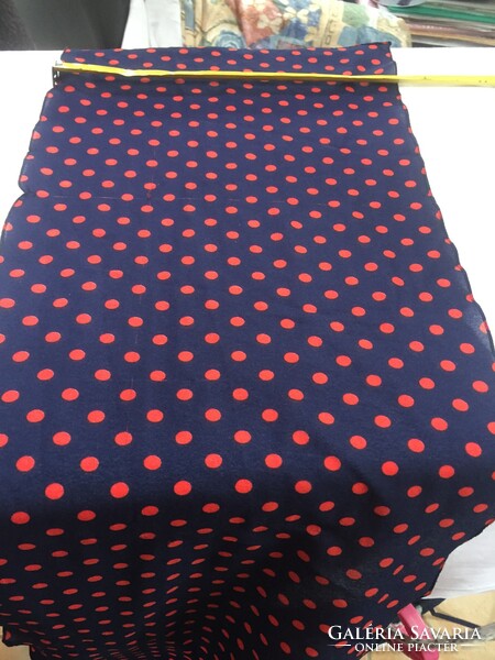 Dark blue-red polka dot muslin scarf, classically elegant
