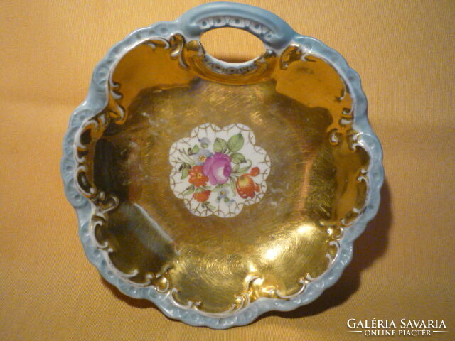 Oscar schlegelmilch floral porcelain serving plate.