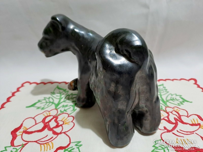 Bodrogkeresztúr ceramic large Puli dog
