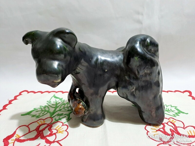 Bodrogkeresztúr ceramic large Puli dog
