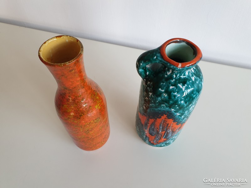 Old retro 2 piece ceramic vase mid century