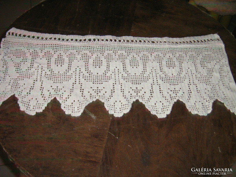 Beautiful vintage handmade crochet antique stained glass lace curtain