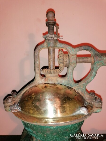 Large cast iron coffee grinder.