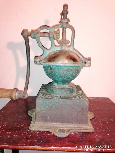 Large cast iron coffee grinder.