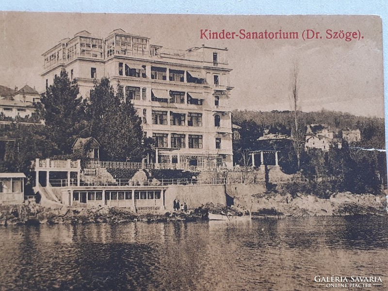 Régi képeslap Abbazia Kinder-Sanatorium Dr. Szöge szanatórium fotó levelezőlap