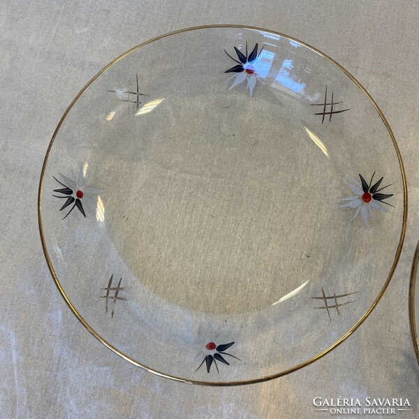 Antique painted glass plate