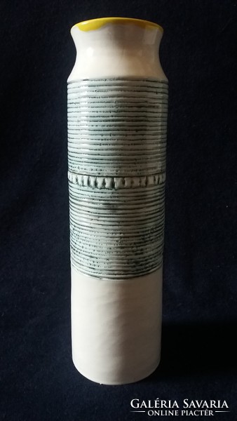 Biletzky: kerámia váza türkiz dekorral, nagy méretű 31 cm