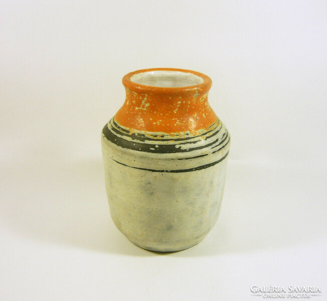 Gorka livia, retro 1960 orange and white 16.0 Cm artistic ceramics, flawless! (G171)
